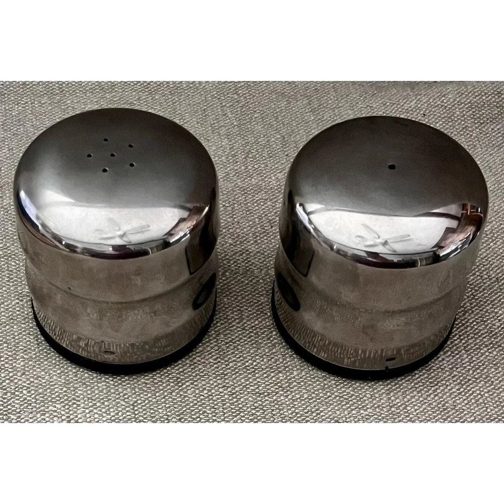 MCM Salt & Pepper Shaker Set 18-8 Stainless Mid Century Danish Modern Aesthetic